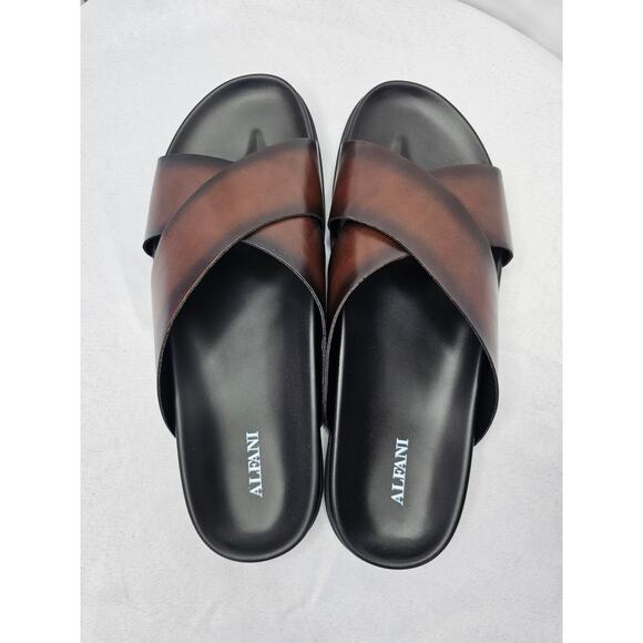 Alfani Men's Whitter Cross Sandals Brown Size 7 NWT - Picture 5 of 7